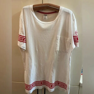 PINK Victoria Secret Wisconsin Badgers cotton T-Shirt top Women’s White size L/G